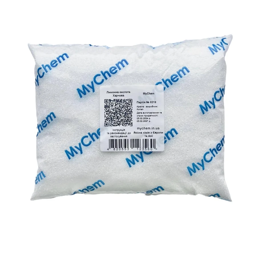Лимонна кислота MyChem 1 кг пакет, харчова добавка E-330