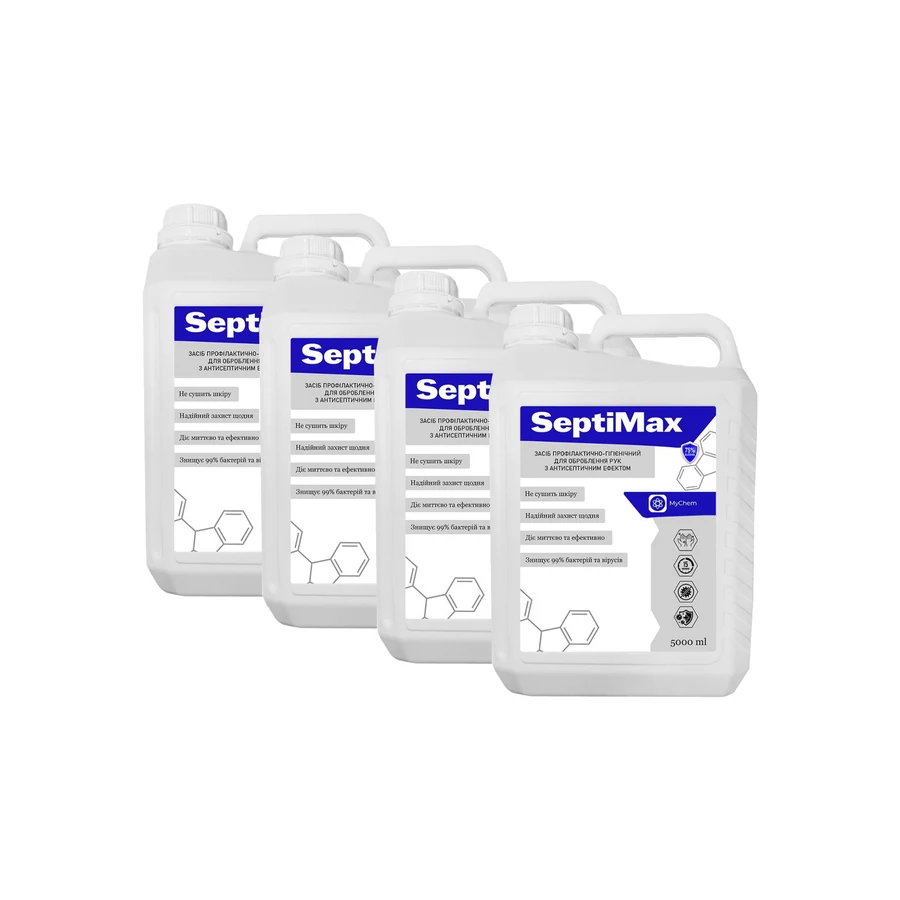 Антисептик для рук 75% спирта SeptiMax 5 л (комплект 4 шт)