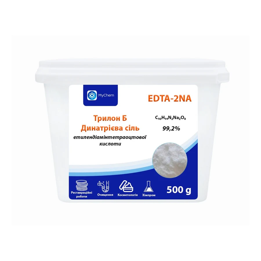 EDTA-2NA Трилон Б MyChem 500 г Динатрієва соль